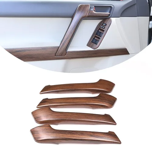 Vista 9 de Moldura de Manija de Puerta Interior de Automóvil ABS 4PS Apto para Toyot@ Land Cruiser Prado FJ150 150 2010 2011 2012 2013 2014 2015 2016 2017 2018