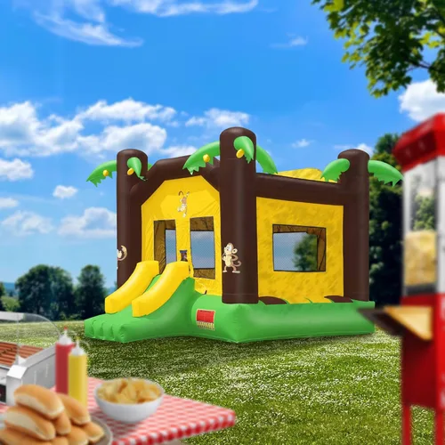Vista 5 de Cloud 9 Casa inflable de grado comercial con soplador – 100% PVC 17' x 13' gorila inflable