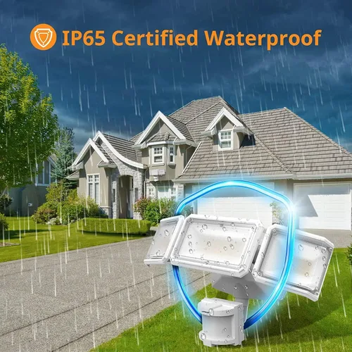 Vista 7 de LEPOWER Luz de inundación al aire libre con pilas de 1500LM LED con sensor Blanco