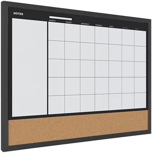 Vista 14 de MasterVision Tablero planificador de calendario 3 en 1, marco negro, 18 x 24 pulgadas (MX04511161)