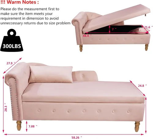 Vista 54 de Aoowow Banco de almacenamiento de terciopelo para dormitorio, extremo de la cama, sofá con brazo enrollado, tumbona para interiores con Gris