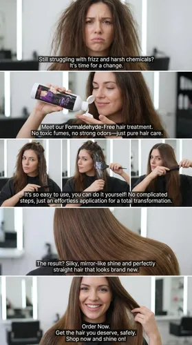 Vista 5 de Kera Fruit Cirugia Capilar - Kit de tratamiento de cabello brasileño de 8 onzas, antiencrespamiento, reducción de volumen y sistema de hidratación