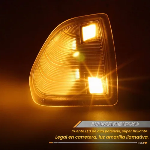 Vista 4 de HERCOO Luz LED para señal de giro del espejo lateral, lámparas izquierda y derecha con lente de cubierta transparente para 68302828AA 68302829AA