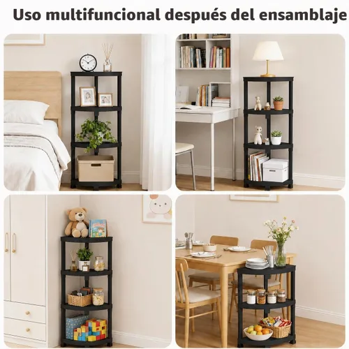Vista 8 de CROWNFURN Reposapiés de ducha, taburete de ducha impermeable HIPS para ducha interior, banco de ducha de esquina para afeitarse piernas con estante