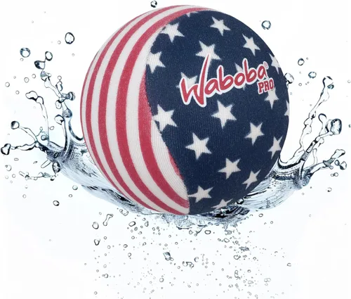Waboba Water Bouncing Pro - Pelota de estrellas y rayas, blanco/rojo/azul