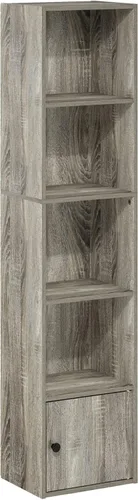 Vista 409 de Furinno - Estantería de cubos de 5 niveles serie Luder para libros y almacenamiento, color roble francés