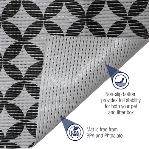 Vista 2 de Fresh Kitty Tapete de espuma grande y duradero XL, libre de BPA y ftalatos, resistente al agua, atrapa la arena de la caja, control de dispersión