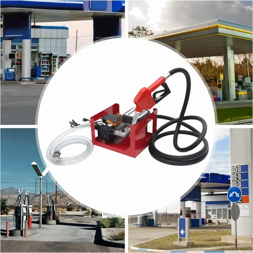 Vista 4 de NUEVA bomba eléctrica de transferencia de combustible 110 V 60L/Min W/Boquilla Meter para aceite combustible diesel