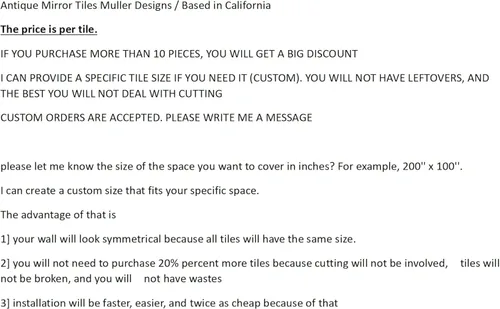 Vista 8 de Espejo antiguo, azulejos de espejo para tu nuevo proyecto casero de bricolaje