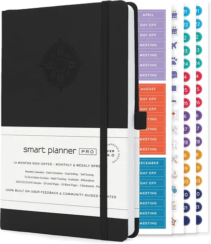 Vista 24 de Smart Planner Pro - Agenda grande de 11 x 8.5 pulgadas (A4) - Agenda diaria sin fecha - Probado y aprobado para lograr objetivos y aumentar
