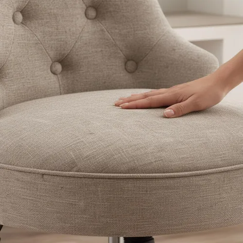 Vista 9 de HUIMO Silla de oficina en casa, sillas de escritorio tapizadas sin brazos con ruedas, altura ajustable, silla de escritorio para computadora