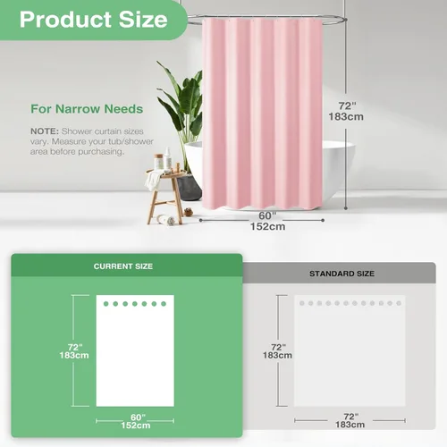 Vista 155 de Cortina de ducha de tela Dynamene verde oscuro - Cortinas de baño de tela de nido de abeja texturizadas resistentes, juego de cortinas de baño