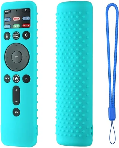 Vista 16 de Funda de silicona para VIZIO XRT260 Smart TV Remote VIZIO XRT260, funda de silicona a prueba de golpes antideslizante con cordón (gris oscuro)