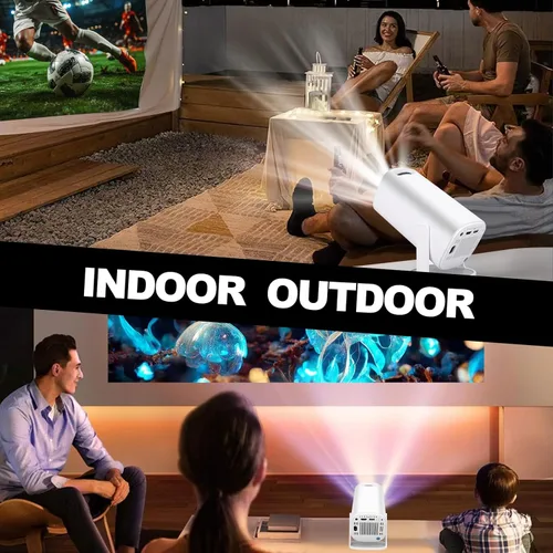 Vista 6 de Proyector inteligente para el hogar con WiFi6 y Bluetooth 5.4, mini proyector portátil 4K 1080P, proyector pequeño inteligente giratorio de 180° al