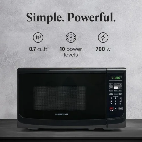 Vista 2 de Farberware Classic FMO07ABTWHA - Microondas (0.7 pies cúbicos, 700 W)