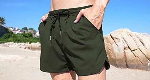 Vista 4 de Coofandy - Traje de baño para hombre, pantalones cortos de verano y playa de secado rápido