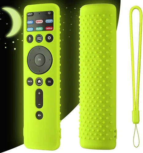 Vista 12 de Funda de silicona para VIZIO XRT260 Smart TV Remote VIZIO XRT260, funda de silicona a prueba de golpes antideslizante con cordón (gris oscuro)