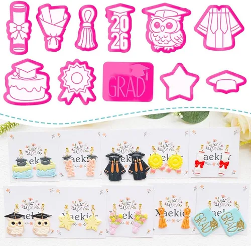 Vista 49 de 2 cortadores de arcilla polimérica de flores, cortadores de aretes de arcilla floral para joyas de primavera, lindas herramientas de arcilla