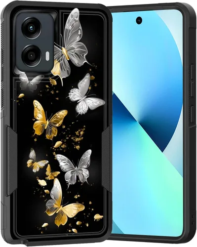 Vista 119 de para Moto G Play 4G 2024, funda de dos capas híbrida resistente y a prueba de golpes, PC duro + silicona suave protectora para Motorola Moto G Play