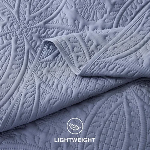 Vista 17 de Edredón de cama tamaño queen Love's cabin, color azul, para cama de verano, de microfibra ligera, estilo moderno, para todas las estaciones, 3