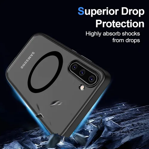 Vista 5 de Funda magnética para Samsung Galaxy Note 10 (6.3 pulgadas) [compatible con Magsafe] parachoques de TPU suave + parte trasera transparente