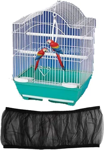 Vista 6 de Hakeeta Falda de jaula para pájaros, atrapa semillas de pájaros de malla, cubierta de red aireada, falda ventilada de nailon suave, atrapa semillas