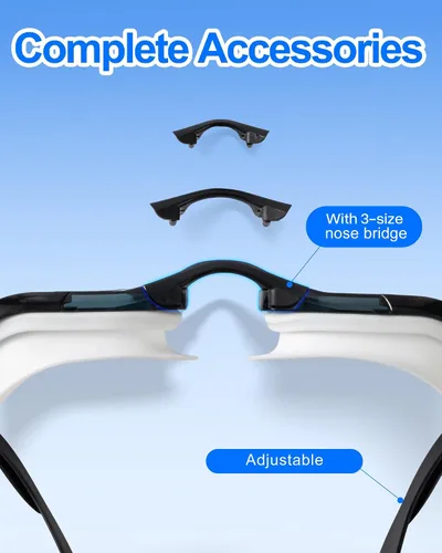 Vista 4 de Gafas de natación, visión súper clara, gafas de natación para adultos, adecuadas para todo tipo de programas de natación Negro Blanco