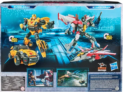Vista 6 de Transformers: Reactivate - Juego de 2 figuras de acción de conversión de 6.5 pulgadas de Bumblebee y Starscream, inspiradas en videojuegos, 8+