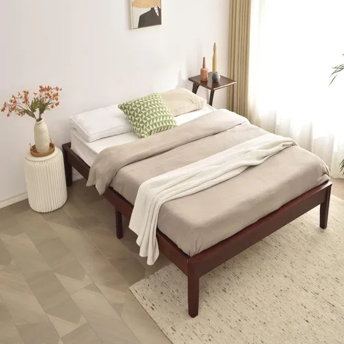 Vista 13 de Better Home Products Stella - Marco de cama de madera de pino maciza, tamaño Queen, color negro