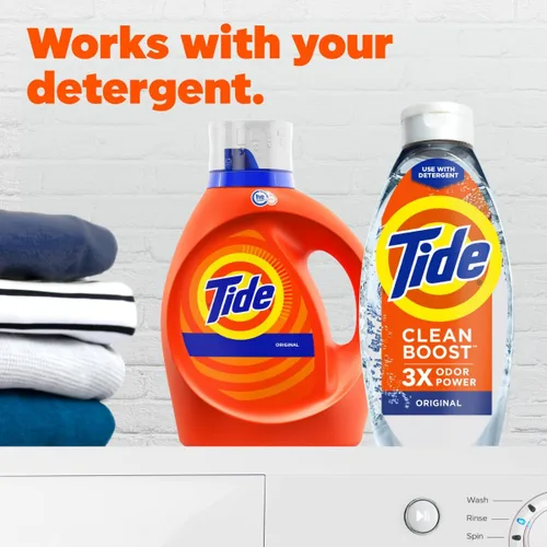 Vista 5 de Tide Enjuague de Tela de Limpieza Profunda con 3X Poder Contra Olores, Aroma Original, 48 oz