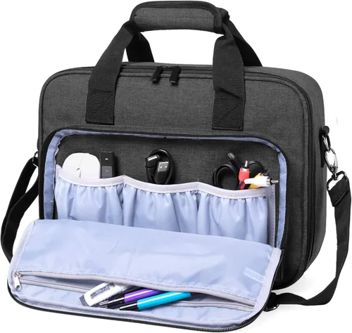 Vista 2 de LUXJA Funda para proyector, bolsa para proyector con bolsillos de almacenamiento para accesorios
