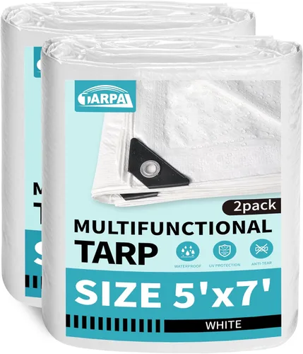 Vista 76 de TARPAL Lona azul de 6 x 6 pies, impermeable de 5 mil lonas pequeñas, cubierta protectora multiusos, cubierta de lona de polietileno para leña