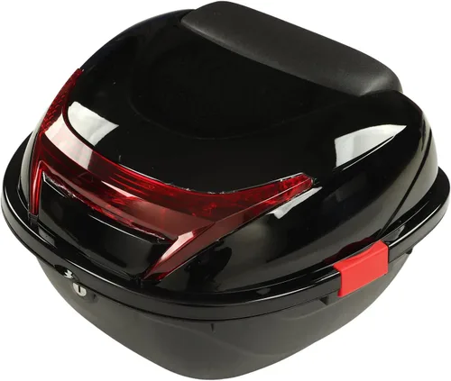 Vista 4 de plplaaoo Caja trasera de motocicleta, bolsa de asiento de motocicleta, caja superior trasera de motocicleta, funda de almacenamiento para maletero