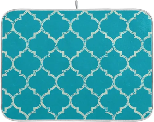 Vista 8 de Tapete de secado de platos súper absorbente, tapete de microfibra de secado rápido, 16 x 18 pulgadas, almohadilla de secado de platos de cocina