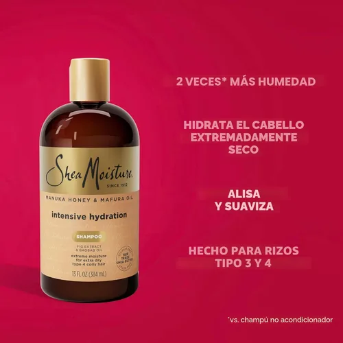 Vista 4 de Champú de intensa hidratación de miel de manuka y aceite de mafura, 13 onzas, de SheaMoisture