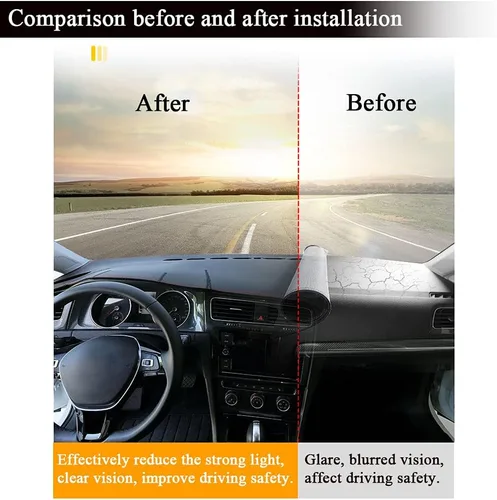 Vista 6 de Rifoda Alfombrilla para cubierta de tablero de Toyota Camry para Camry 2021, 2020, 2019, 2018, material de cuero, cubierta de parasol