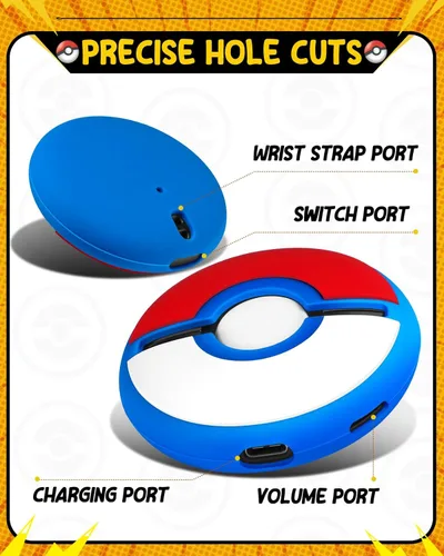 Vista 4 de Gurgitat for Pokemon Go Plus Plus Case with Wrist Strap Cute Cartoon Girls Teens Game Boys Blue Ball for Poké Go Plus+ Cover Accessory Slim Soft