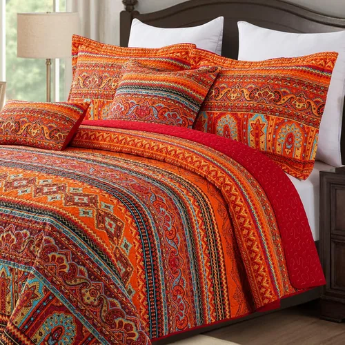 Vista 3 de BEDIFANY Juego de ropa de cama tamaño Queen – Colchas bohemias tamaño Queen, edredón suave tamaño Queen, juego de colchas acolchadas ligeras