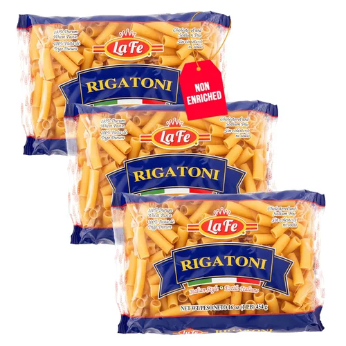 Vista 9 de La Fe Elbow Macarrones Pasta 16oz – Paquete de 3 – Pasta de trigo sémola sin enriquecer codos italianos – Sin colesterol ni sodio