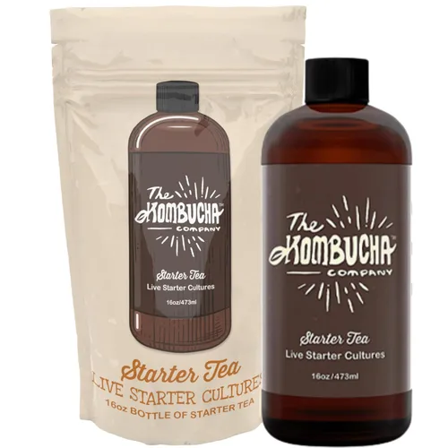 Kombucha Starter Tea | Cultiva SCOBY desde cero | Botella de 16 onzas | Cultivos vivos para preparar 1 galón de té de kombucha casero | Por The