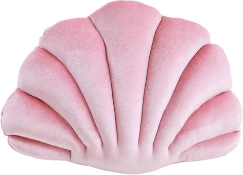 Almohadas de concha 3D, almohadas en forma de concha, cojín decorativo para el suelo, para sofá, cama, hogar, oficina, decoración, color rosa