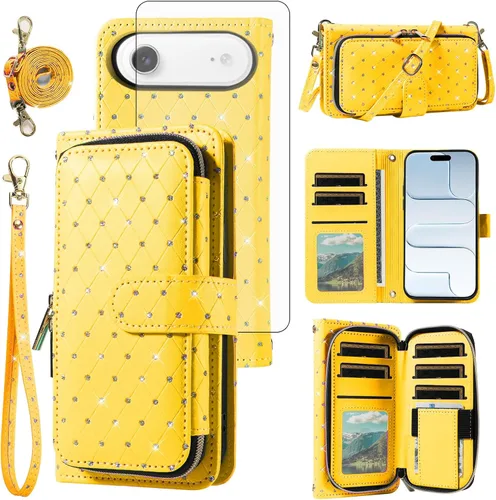 Vista 161 de Funda para teléfono iPhone 6 6S con cremallera y protector de pantalla con protector de pantalla, correa de cordón cruzado, ranura para iPhone 6 Six