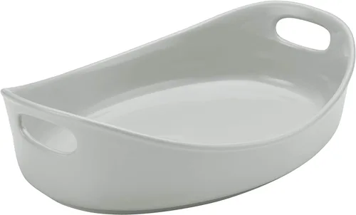 Vista 3 de Rachael Ray Solid Glaze Ceramics - Juego de utensilios para hornear y hornear (2 piezas, color rojo)