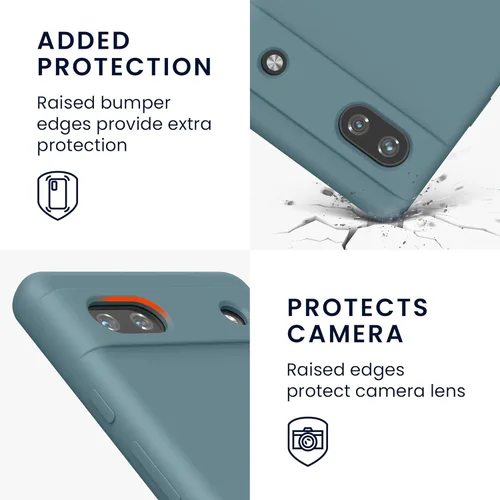 Vista 260 de kwmobile Funda Compatible con Google Pixel 6 Pro - Funda de teléfono de silicona TPU con acabado suave - Azul Arrecife