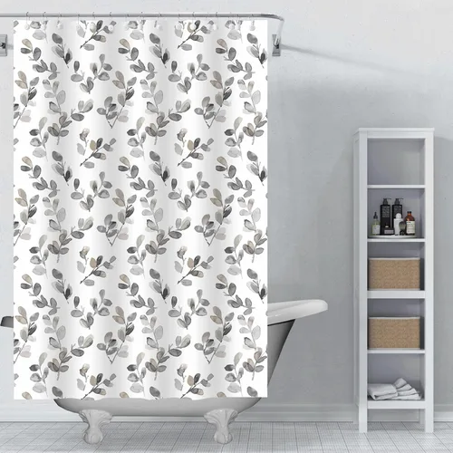 Vista 9 de Forro de cortina de ducha EVA azul, forro de ducha cubo de agua 3D 5G con 12 ojales de metal a prueba de óxido e imanes con peso, impermeable