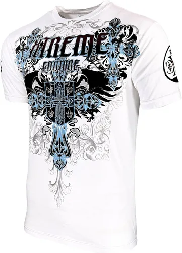 Vista 5 de Xtreme Couture por Aflicción Hombres Camiseta Classic Crest Biker MMA Gym S-4X $40