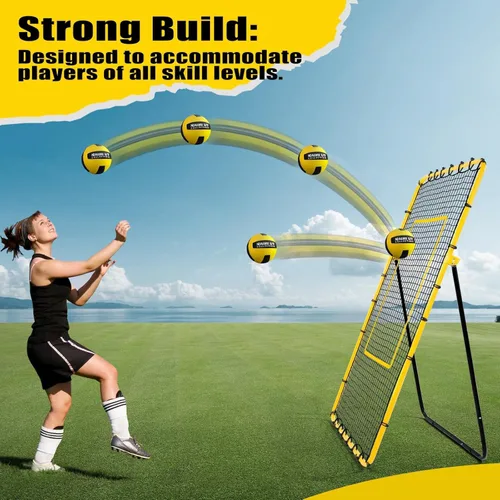 Vista 3 de Volleyball Rebounder Net 7x4 ft -5 Angles Adjustable, Outdoor Portable or Home Training Equipment, Backyard Volleyball Trainer with Rebound Net