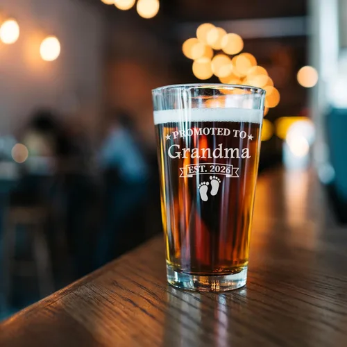 Vista 8 de Grandpa Est 2023 Vaso de cerveza – Pinta grabada de 16 onzas, regalos para el nuevo abuelo