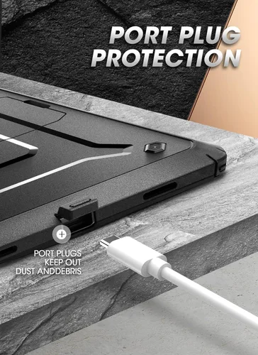 Vista 4 de SUPCASE Funda para Galaxy Tab A8 con soporte (Unicorn Beetle Pro), [protector de pantalla integrado] Funda protectora de cuerpo completo resistente