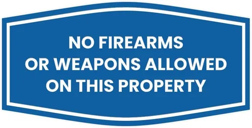 Vista 17 de Fancy No Firearms or Weapons On This Property Sign (Negro/Plata) - Mediano
